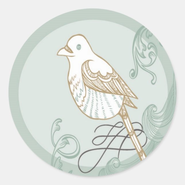 20 - 1.5 Sello para sobres Flouri Pareja de pájaro (Anverso)