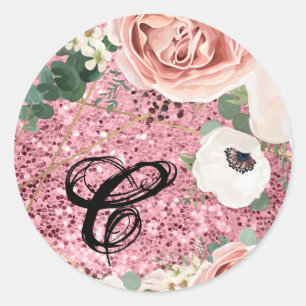 20 - 1.5 Sello para sobres Glit Rosa geométrico de