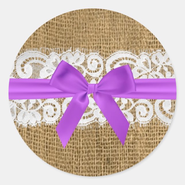 20 - 1.5 Sello para sobres Lace Purple Burlap (Anverso)