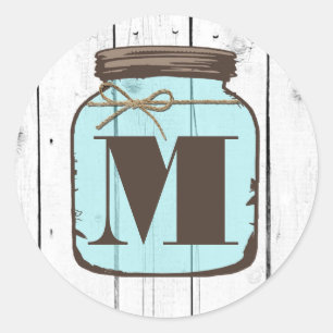 20 - 1.5 Sello para sobres Mason Jar Wood Country
