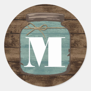 20 - 1.5 Sello para sobres Mason Jar Wood Country