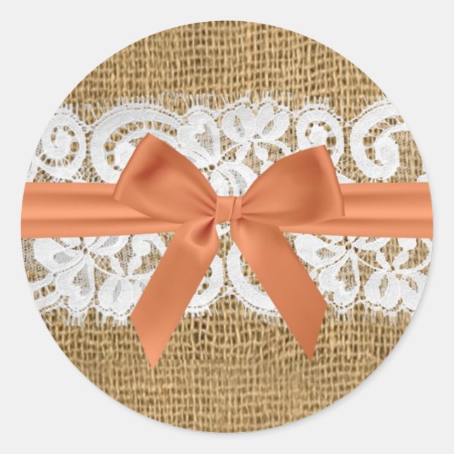 20 - 1.5 Sello para sobres Naranja Burlap Lace (Anverso)