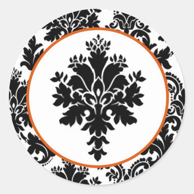 20 - 1.5 Sello para sobres Naranja negro Damask La (Anverso)