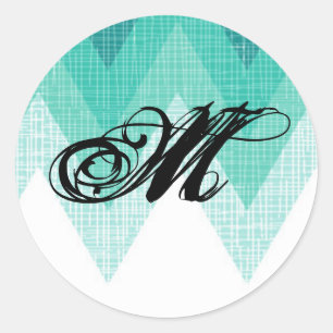 20 - 1.5 Sello para sobres Ombre Chevron Verde azu