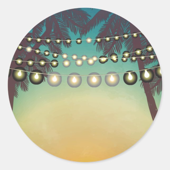 20 - 1.5 Sello para sobres Playa Sunset Palm Tree  (Anverso)