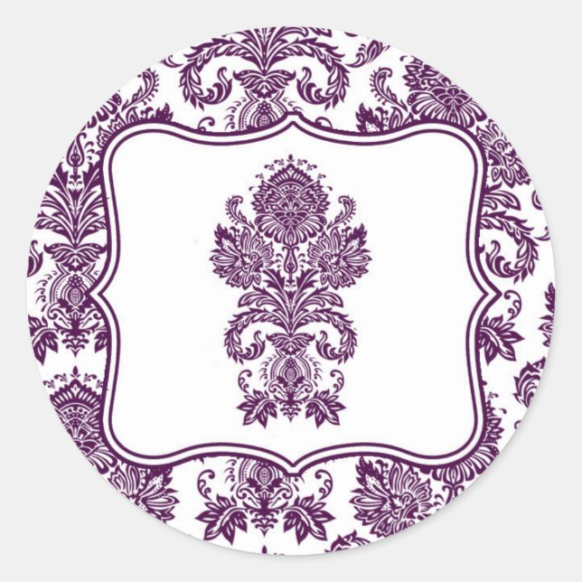 20 - 1.5 Sello para sobres Plum Purple Damask Lace (Anverso)