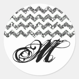 20 - 1.5 Sello para sobres Purpurina Silv Chevron