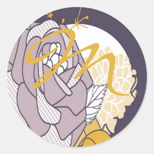 20 - 1.5 Sello para sobres Rosa de mostaza de ciru