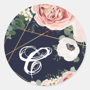 20 - 1.5 Sello para sobres Rosa Geométrico