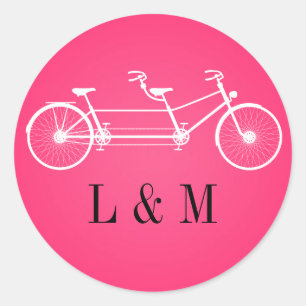 20 - 1.5 Sellos para sobres Bicicleta doble rosa c