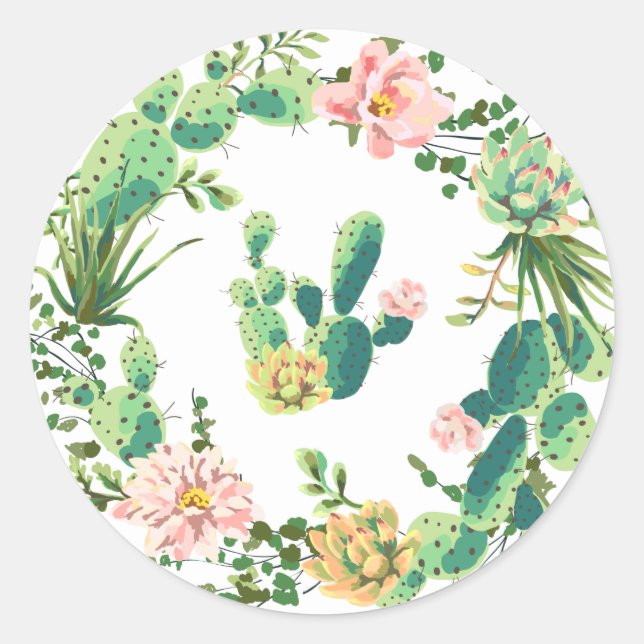 20 - 1.5 Sellos para sobres Bohemias Cactus Succul (Anverso)