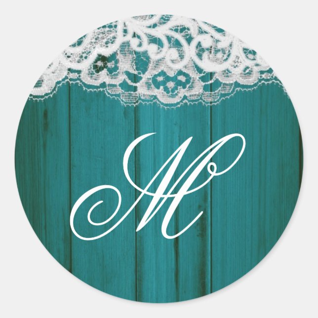 20 - 1,5 Sellos para sobres de encaje Verde azulad (Anverso)