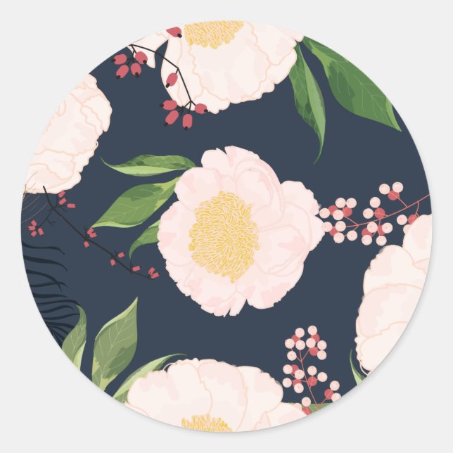 20 - 1.5 Sellos para sobres Flores de flores blanc (Anverso)