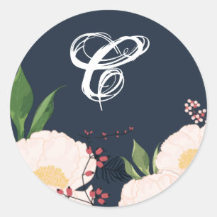 20 - 1.5 Sellos para sobres Flores de flores blanc