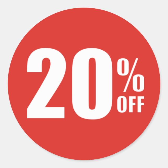 20% 20% Pegatina de venta con descuento (Anverso)