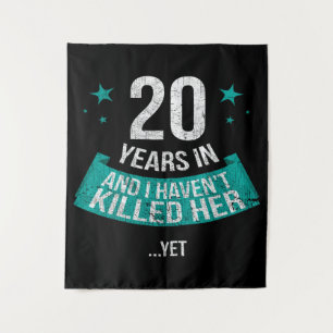 20 años de aniversario de bodas   tapiz de regalo 