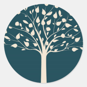 20 Boda de Sello para sobres Navy/Creme Tree