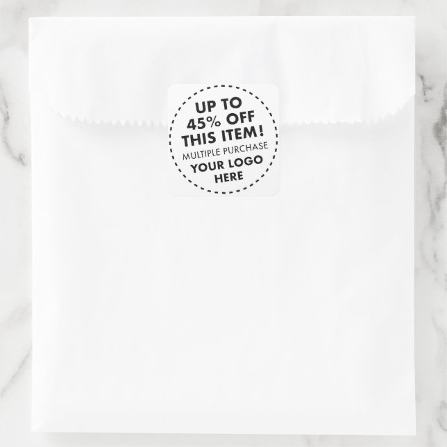 20 Calcomanías cuadradas personalizadas 45% de des (Bolso)