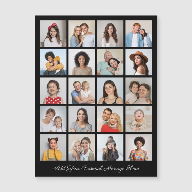 20 Collage de fotos Añadir tu tarjeta magnética de (Anverso)