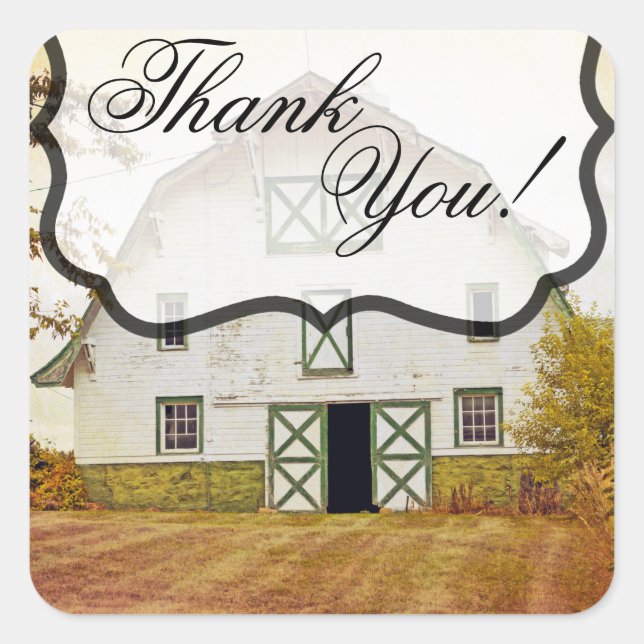 20 Gracias Pegatinas Sunset Barn Country Rustic F (Anverso)