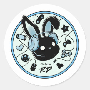 20 pegatinas del logo del conejo Blue RabbitzDen G