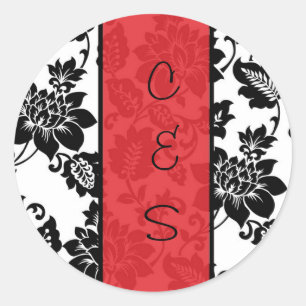 20 Pegatinas favoritos de la boda floral negra/roj