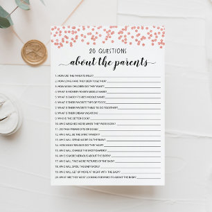 20 preguntas sobre la tarjeta de Baby Shower para 