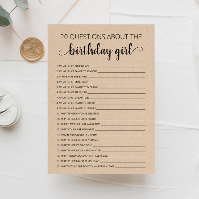 20 Preguntas sobre la Tarjeta de Cumpleaños de la  (Subido por el creador)