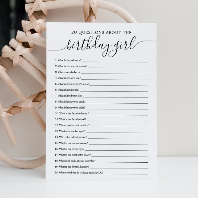 20 preguntas sobre la tarjeta de juego del Chica d (Subido por el creador)