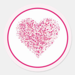 20 Sello para sobres Boda del corazón rosa claro