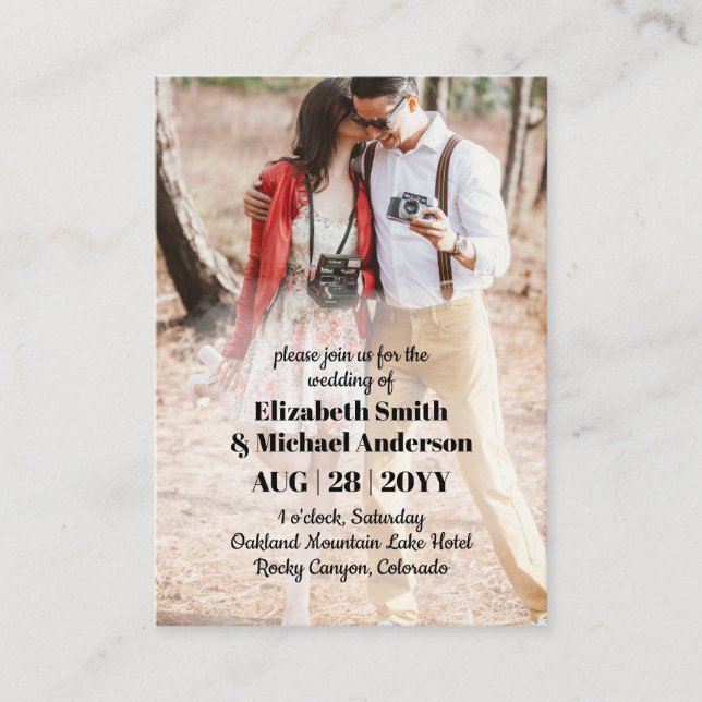 20 x Invitaciones a matrimonio de FOTO con ENVL. (Anverso)