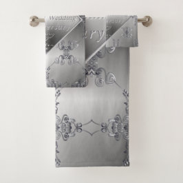 20th Platinum Emerald Anniversary  Bath Towel Set