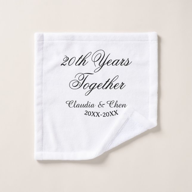 20th Years together anniversary name date year sim (Toallita)