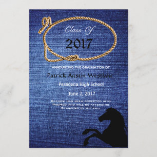 20XX Denim, Invitación de graduación al estilo rod