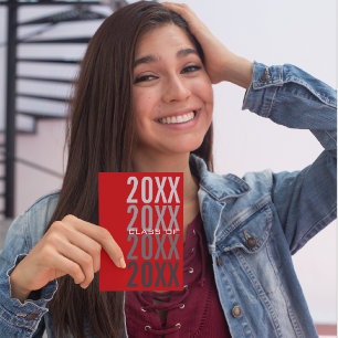 20XX Invitaciones a la fiesta de graduación roja