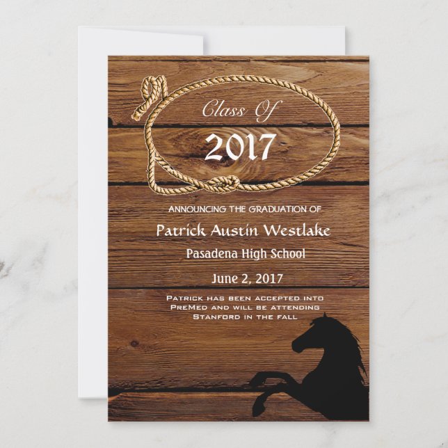 20XX Madera, Invitación de graduación al estilo ro (Anverso)