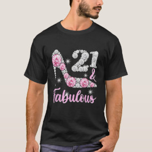 21ª Camisetas De Cumpleaños Para Mujeres 21 Y Fabu