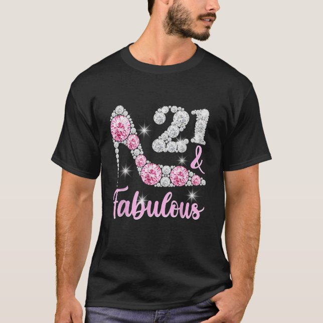 21ª Camisetas De Cumpleaños Para Mujeres 21 Y Fabu (Anverso)