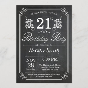 21º Cartel de Invitación de Cumpleaños