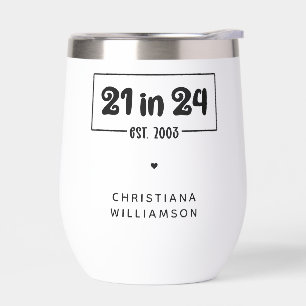 21º cumpleaños 21 personalizado en 24 Est 2003 Cum