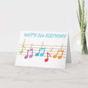 **21º CUMPLEAÑOS** NOTAS MUSICALES DESEOS DE CUMPL