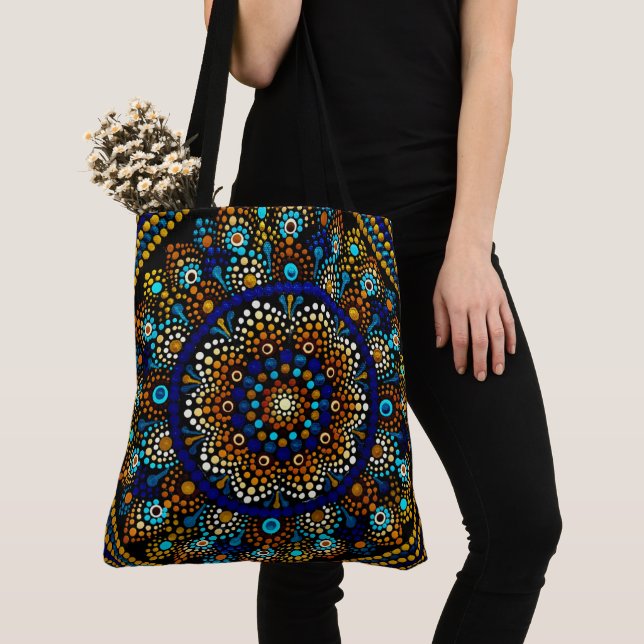 210 - Blue and Gold Mandala - Bolsa Tote (Detalle)