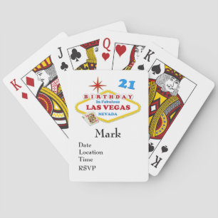 21.ª Cartas de Juego de Cumpleaños de Las Vegas