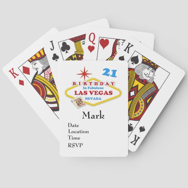 21.ª Cartas de Juego de Cumpleaños de Las Vegas (Reverso)