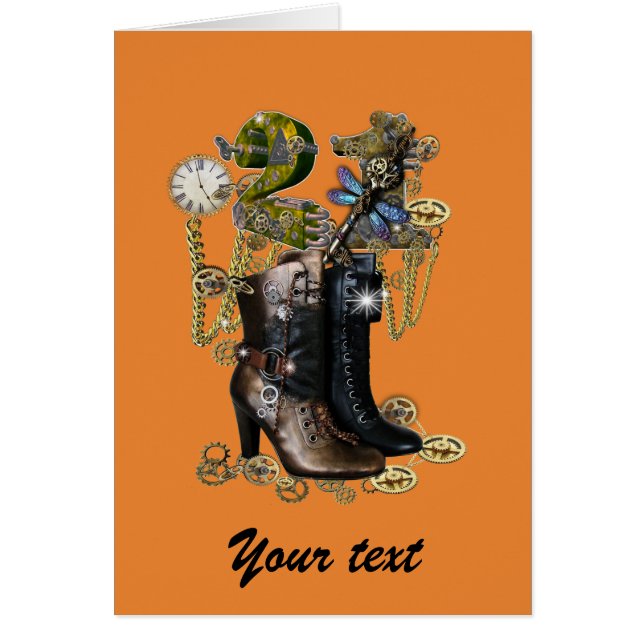 21.ª chica de cumpleaños - botas Steampunk (Frente)