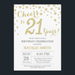21.ª Invitación a Diamante Purpurina de Oro<br><div class="desc">Invitación de cumpleaños 21 con fondo de diamante Purpurina de oro. confetti de efecto metalizado dorado. Cumpleaños de adultos. Cumpleaños de hombres o mujeres. Para una mayor personalización,  haga clic en el botón "Personalizar" y utilice nuestra herramienta de diseño para modificar esta plantilla.</div>
