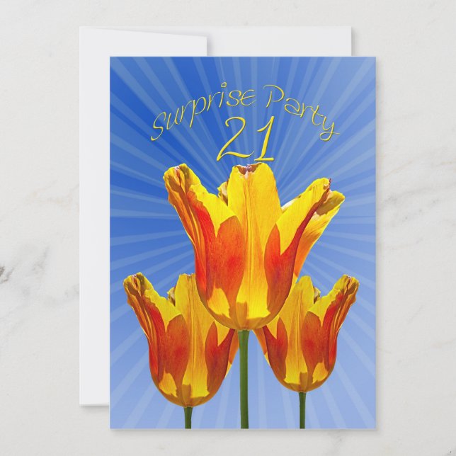21.ª Invitación a la fiesta de cumpleaños sorpresa (Anverso)