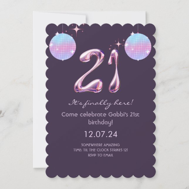 21.ª Invitación de cumpleaños (Anverso)