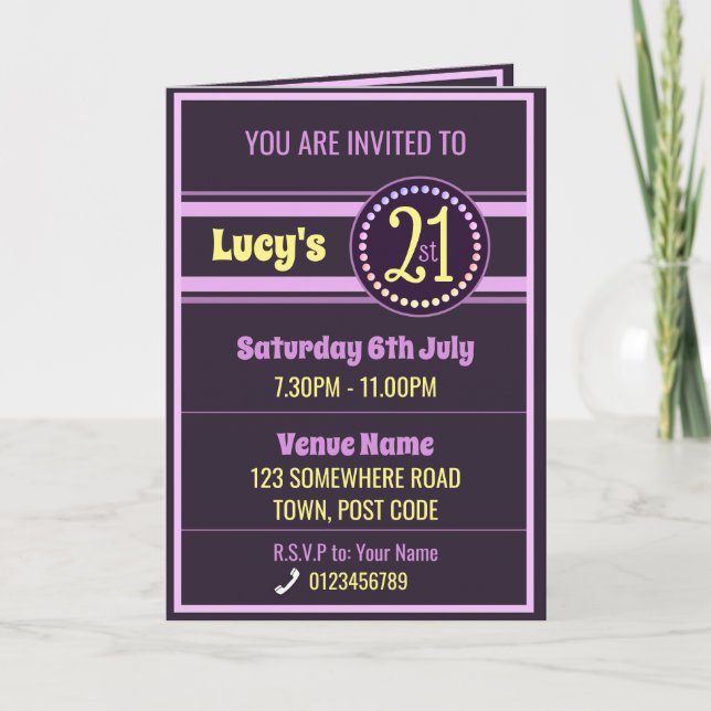 21.ª Invitación de cumpleaños (Anverso)