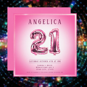 21.ª invitación de cumpleaños a los globos